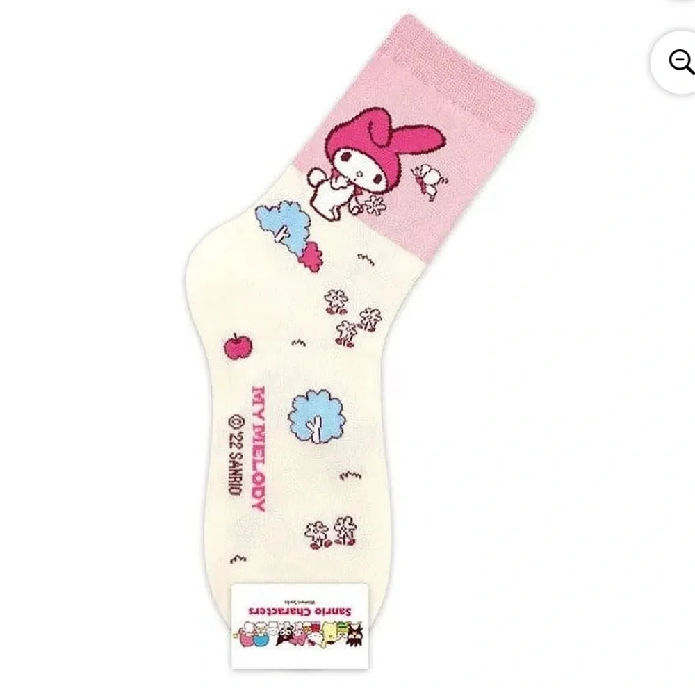 NWOT Sanrio My Melody Crew Socks Pink Cream Kawaii Anime OS